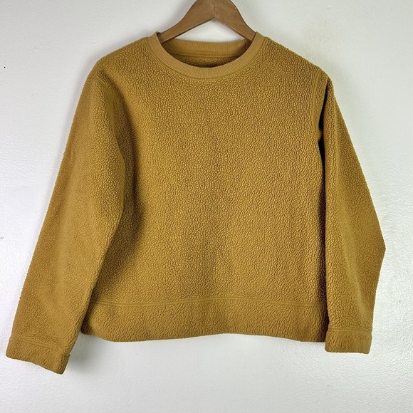 Everlane Sweaters - EVERLANE Oversized Renew Teddy Fleece Pullover Mustard Sweatshirt Sweater XS